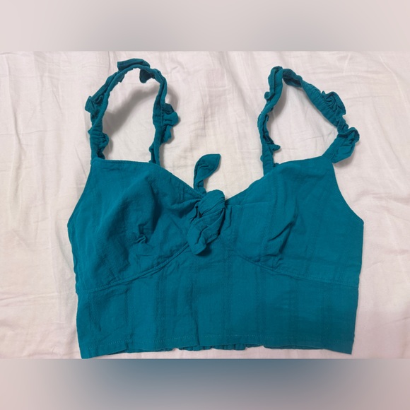Express Tops - Express Turquoise Knotted Strap Top